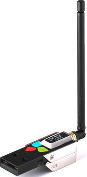 DVB-T TV-tuner + teletekst  Mini ontwerp afm. 36x16x6mm geheel van staal. Incl. mini telescoop antenne. USB