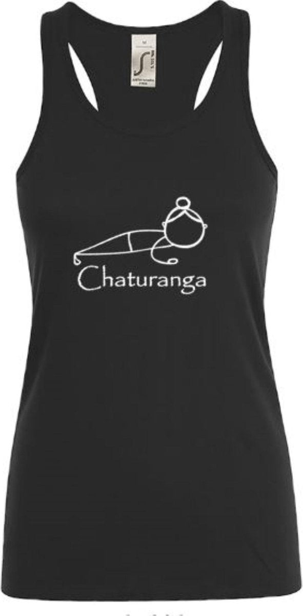 sporttop-Yoga-dames- - zwart- makarasana- maat M