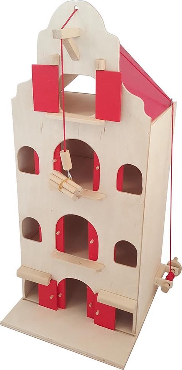 Playwood - Houten Pakhuis / Grachtenpand klein; hoogte 67 CM