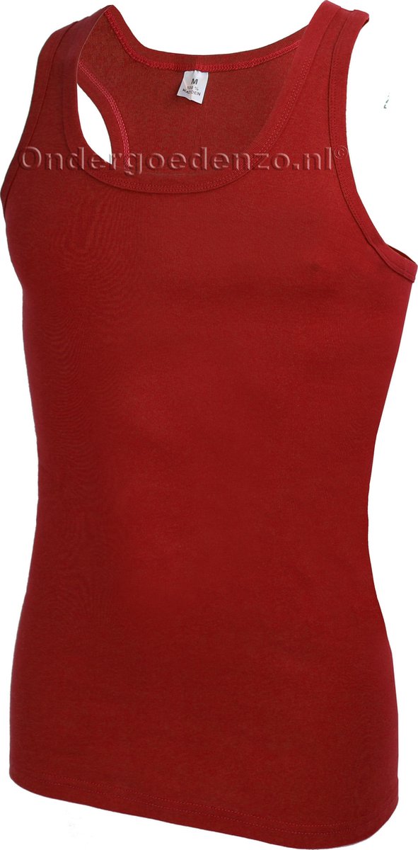 Heren Halterhemd 100% Katoen - Rood - Maat M