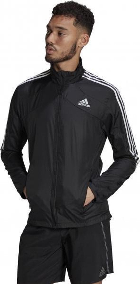 adidas Marathon Jacket Heren - zwart/wit - maat M