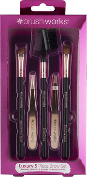 Brushworks HD Luxury Brow Set - Rose Gold