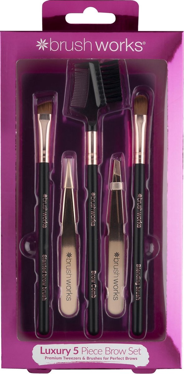 Brushworks HD Luxury Brow Set - Rose Gold