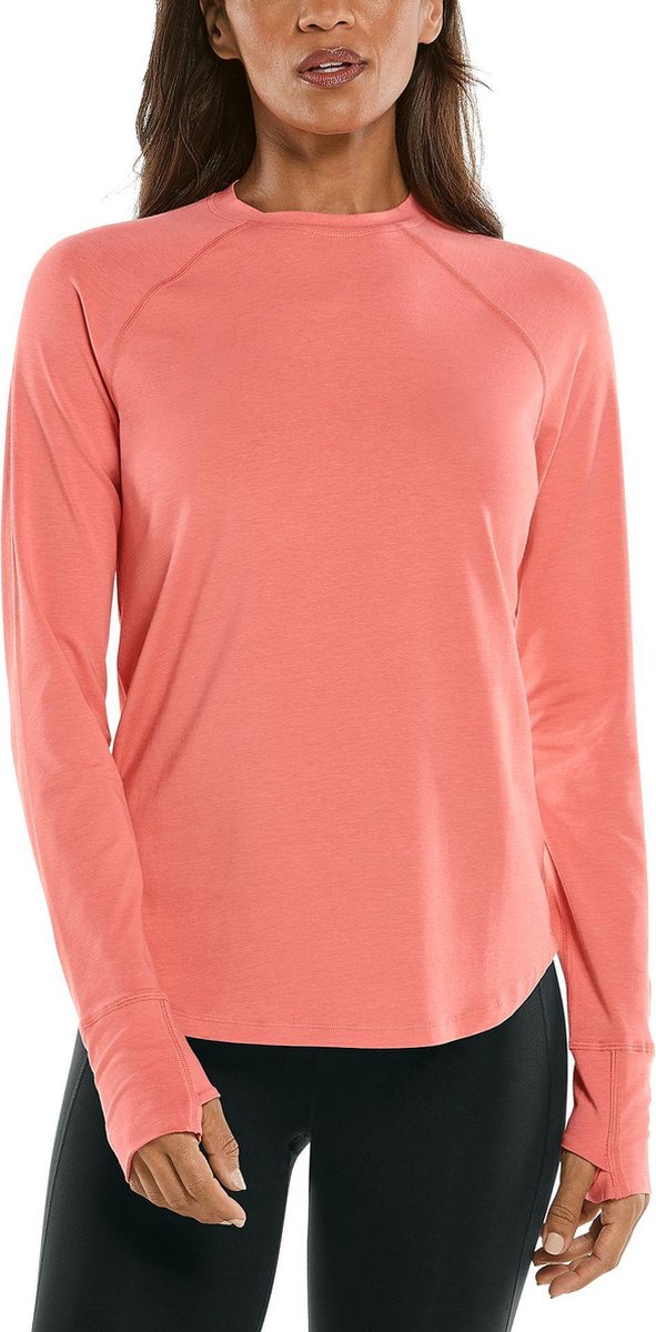 Coolibar - UV Shirt voor dames - Longsleeve - LumaLeo - Perzik - maat XS