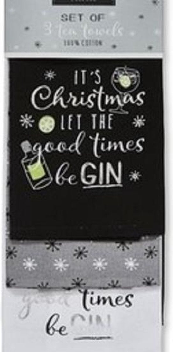 Cooksmart Theedoek (Per 3st.) Christmas Gin