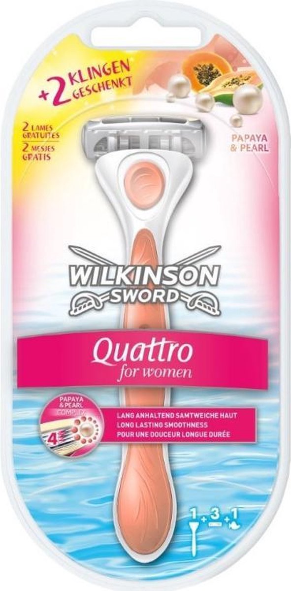 Wilkinson Quattro For Women - Scheerapparaat + 3 scheermesjes