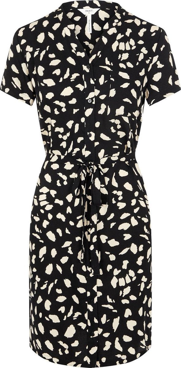 OBJECT OBJBIRDY DRESS BLACK Dames Jurk - Maat 36