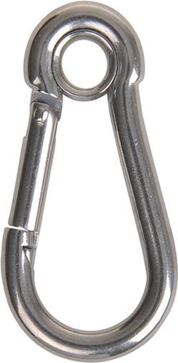 Karabijnhaak 70x7mm met gesloten oog A4 RVS AISI 316 750 daN