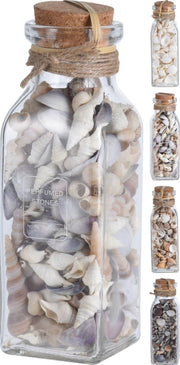 Schelpen klein in glazen fles
