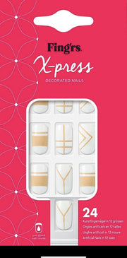 Fing’rs X-press Decorated Nail 24 stuks+Lijm 31165