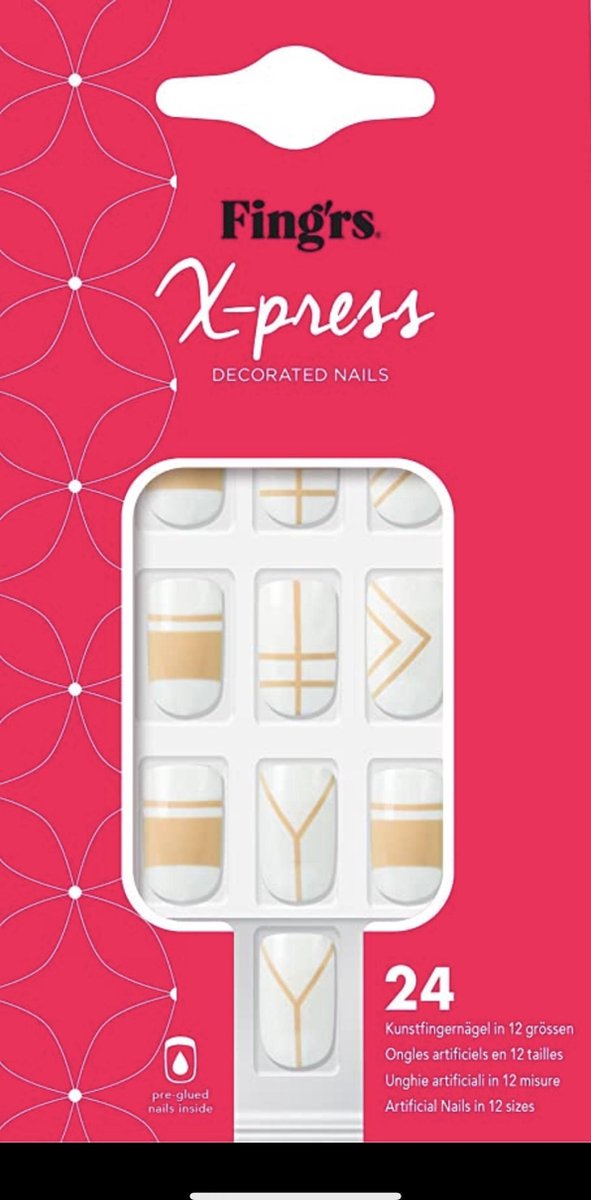 Fing’rs X-press Decorated Nail 24 stuks+Lijm 31165