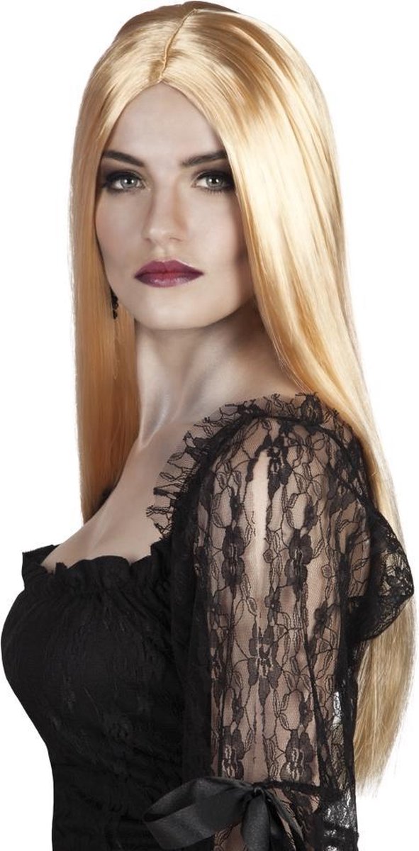12 stuks: Pruik Heks - blond