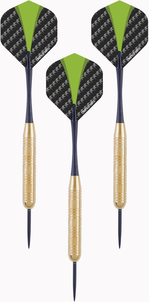 4x Set van 3 dartpijlen Longfield darts brass 21 grams - Darten/darts sport artikelen pijltjes messing - Kinderen/volwassenen