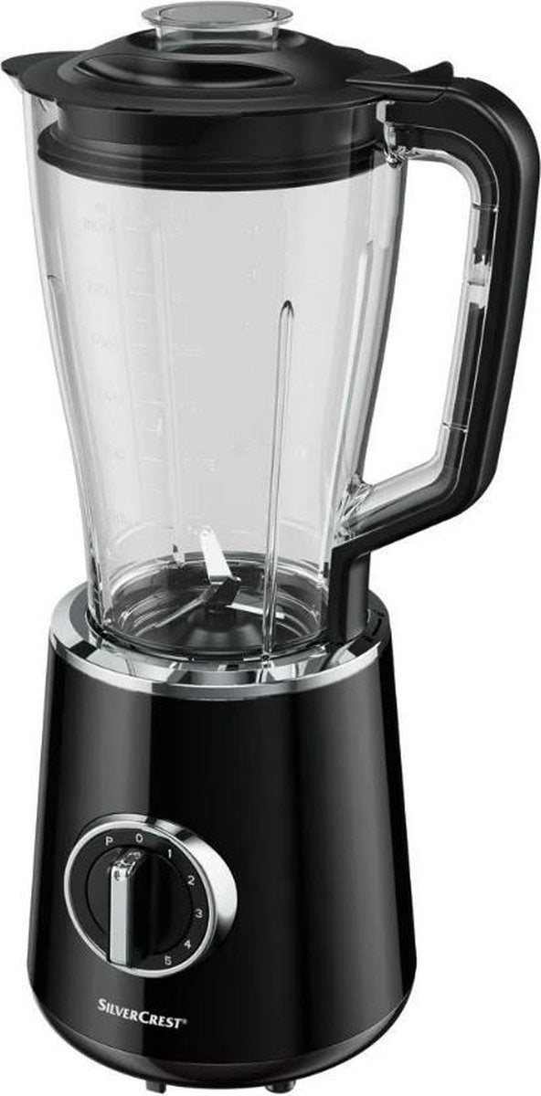 Silvercrest Blender Zwart - Krachtige blender in strak design met RVS elementen - Vermogen: 600 W - Inhoud: 1