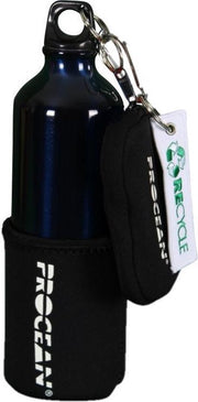 Aluminium fles 750 ml set donkerblauw/zwart