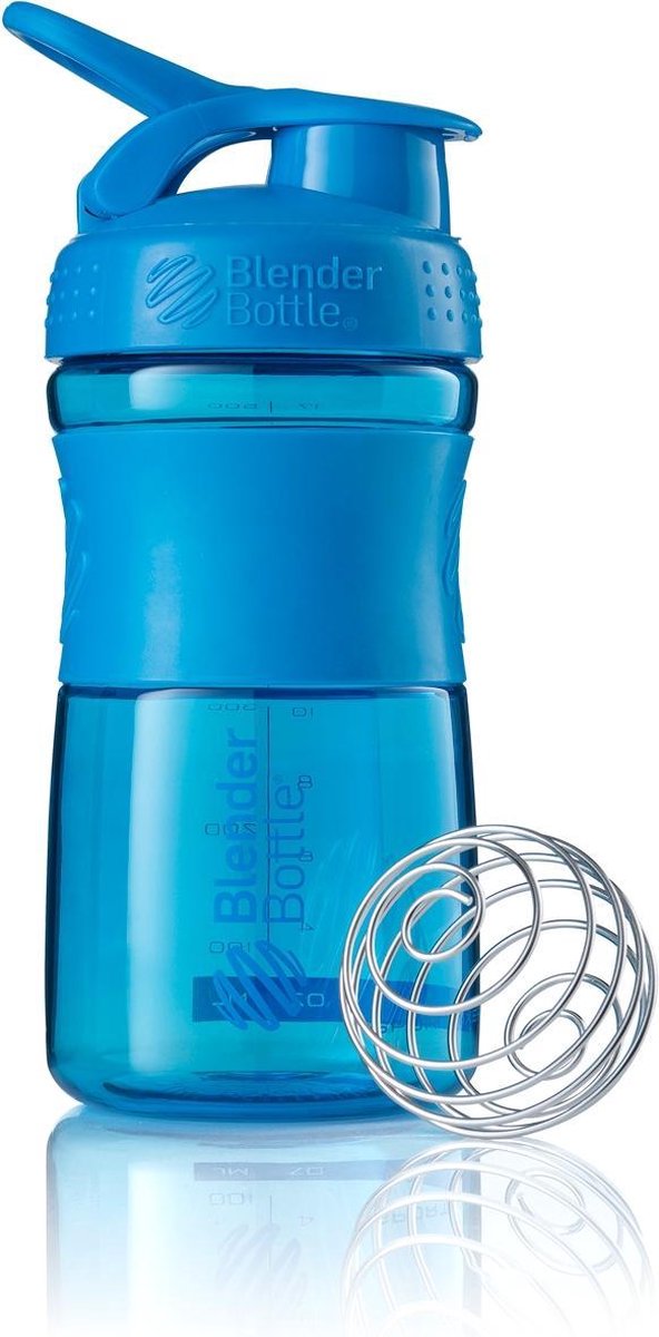 BlenderBottle SportMixer Tritan Grip - Eiwitshaker / Bidon - 590ml - Cyan