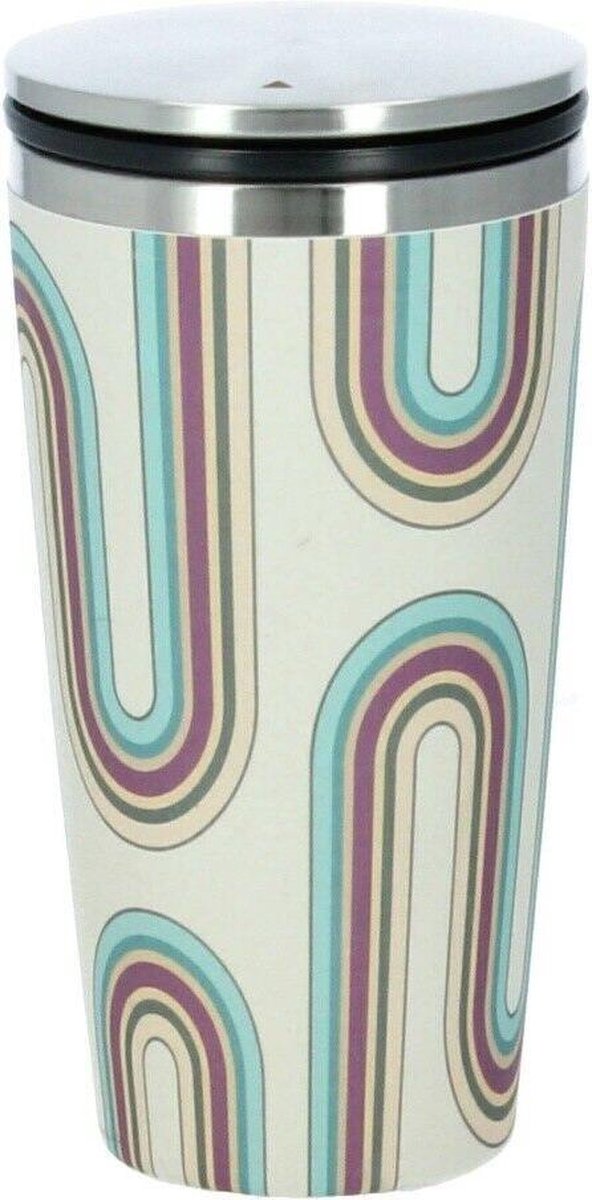 Chic.Mic Thermo Beker  Retro Design eco - bamboe - schuifdeksel