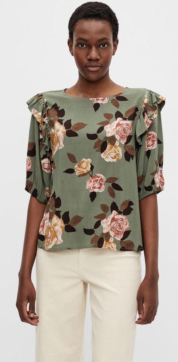 Objrose 2/4 Top 116 .c 23036439 Deep Lichen Green/flower