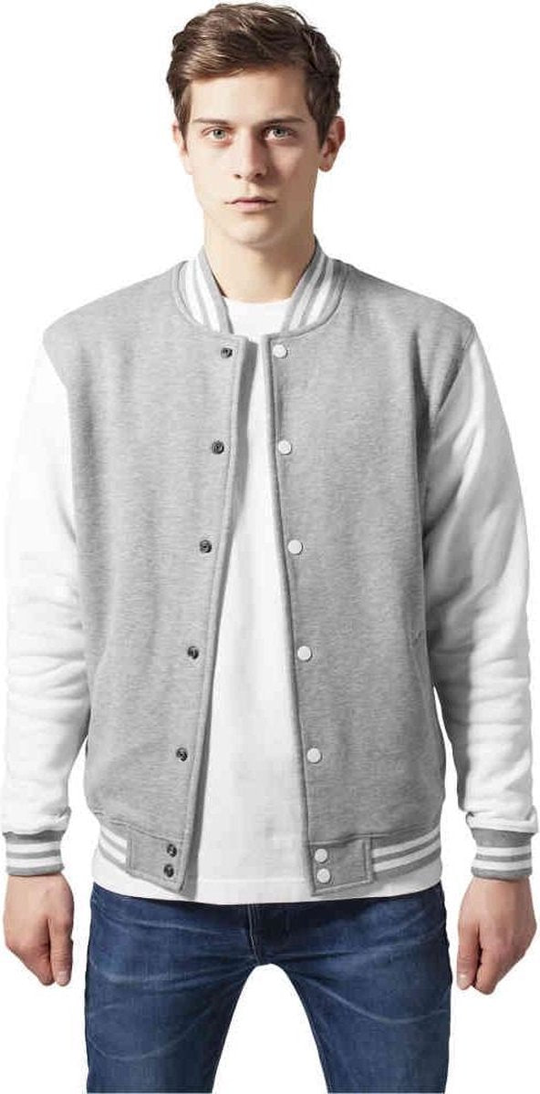 Urban Classics College jacket -XS- 2-Tone Sweat Grijs/Wit