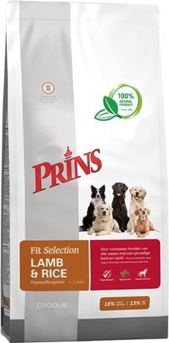 Prins fit selection lamb & rice - 15 kg - 1 stuks