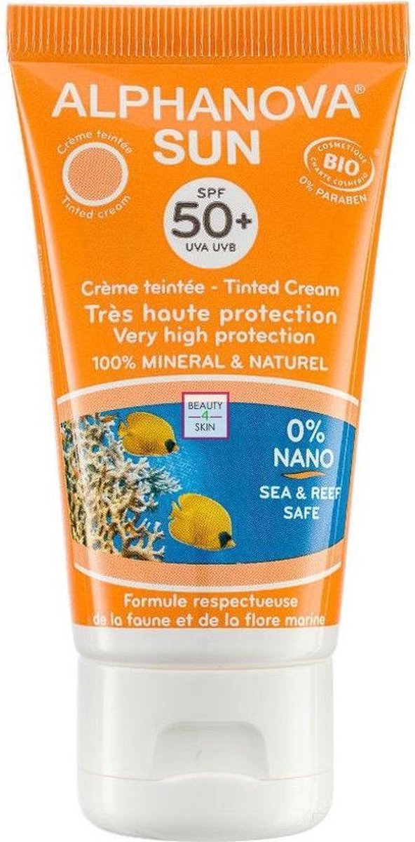 Alphanova Zonnebrandcrème Spf 50 Getint Unisex 50 Gram