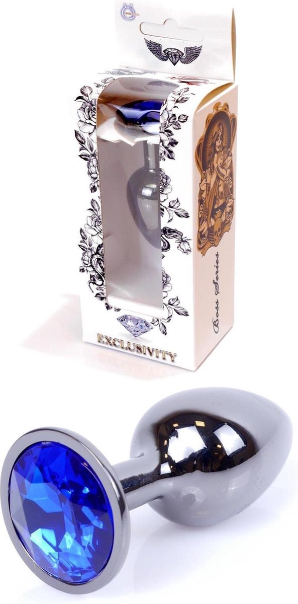 Bossoftoys - Plug - Donker zilver - Donker blauw - 64-00032 - gave cadeaubox
