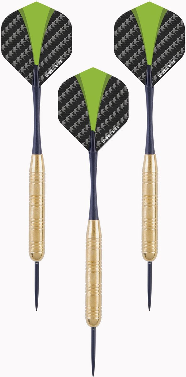 4x Set van 3 dartpijlen Longfield darts brass 23 grams - Darten/darts sport artikelen pijltjes messing - Kinderen/volwassenen