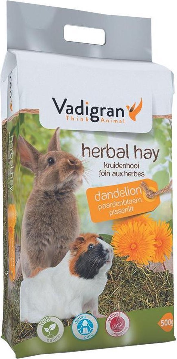 Vadigran Kruidenhooi met Paardenbloem - Konijn en Knaagdier - 5 x 500 gr
