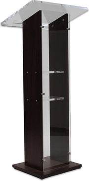 Kunststof met notenkleur hout katheder Sapphire