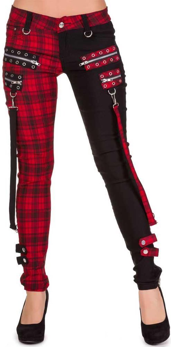 Banned Skinny fit broek -L- JETSETTER Zwart/Rood