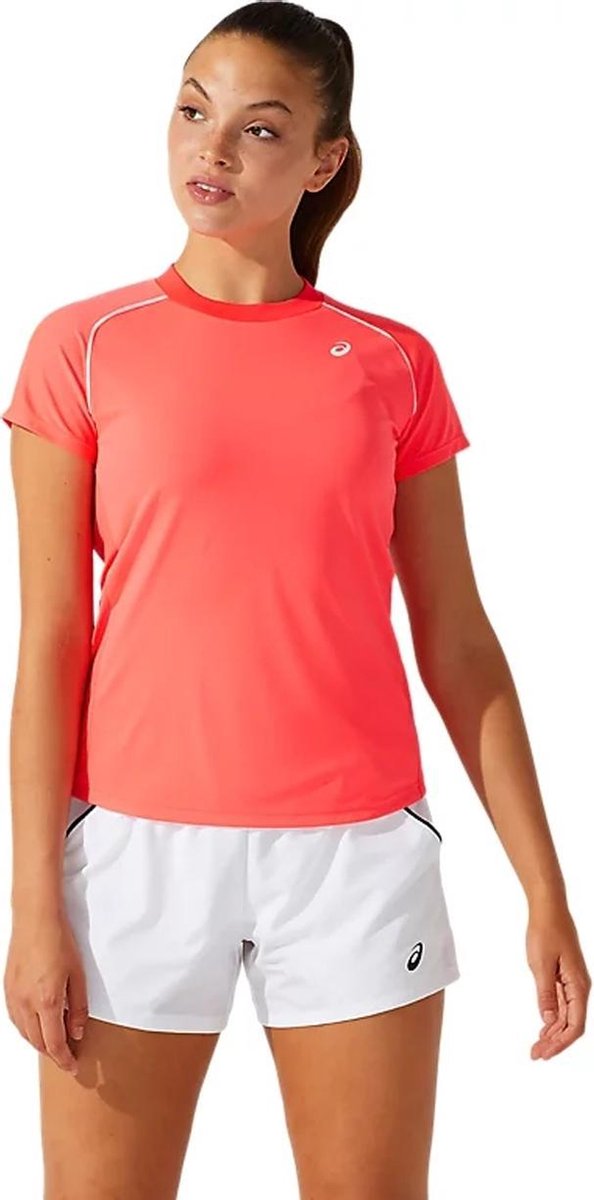 Asics - Court Womens Piping Short Sleeve - Roze - Dames - maat  L