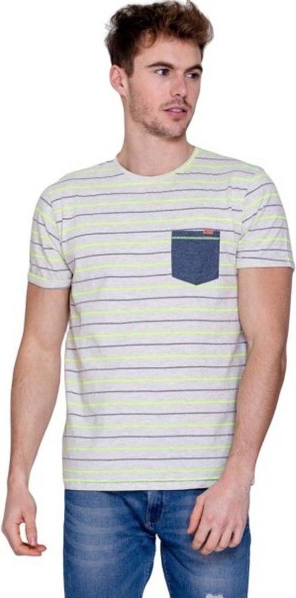 MZ72 - Heren T-Shirt - Torany - Gestreept - Grijs