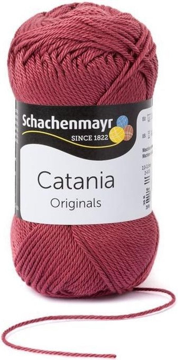 Schachenmayr Catania katoen 0396 Rose Marsalarot. PAK MET 11 BOLLEN a 50 GRAM. KL.NUM. 16461016.