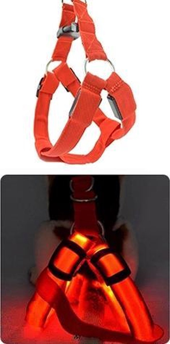 LED - Honden - Tuigje - Rood - M