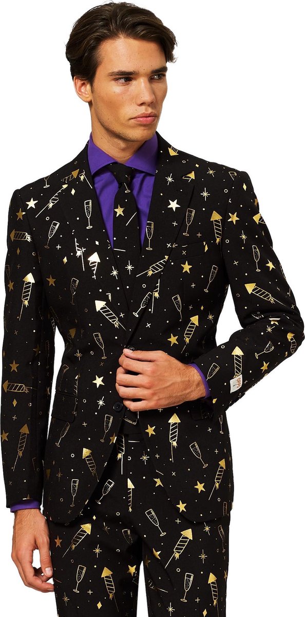 OppoSuits Fancy Fireworks - Mannen Kostuum - Gekleurd - Feest - Maat 48
