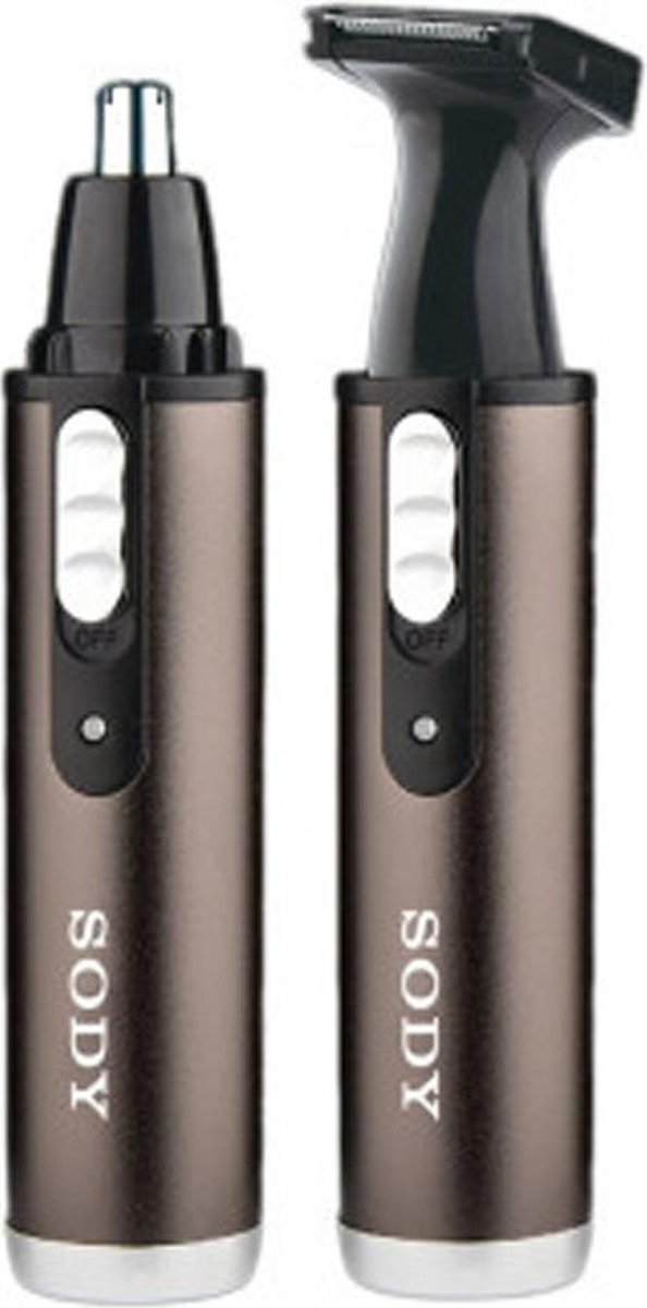 SODY 2in1 Neus en Oren Finisher  - Oplaadbare Neustrimmer - 3-delig Bruin