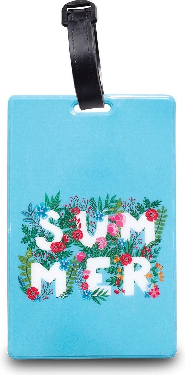 Worldpack Bagagelabel Summer 11 Cm Lichtblauw/wit/groen