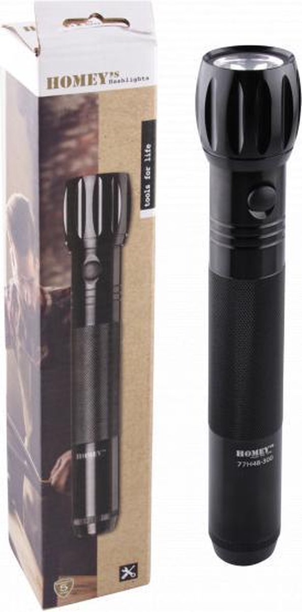 Militaire Zaklamp - Nachtzaklamp - Led Zaklamp - 220 Lumen - Waterbestendige Zaklamp - Zwart
