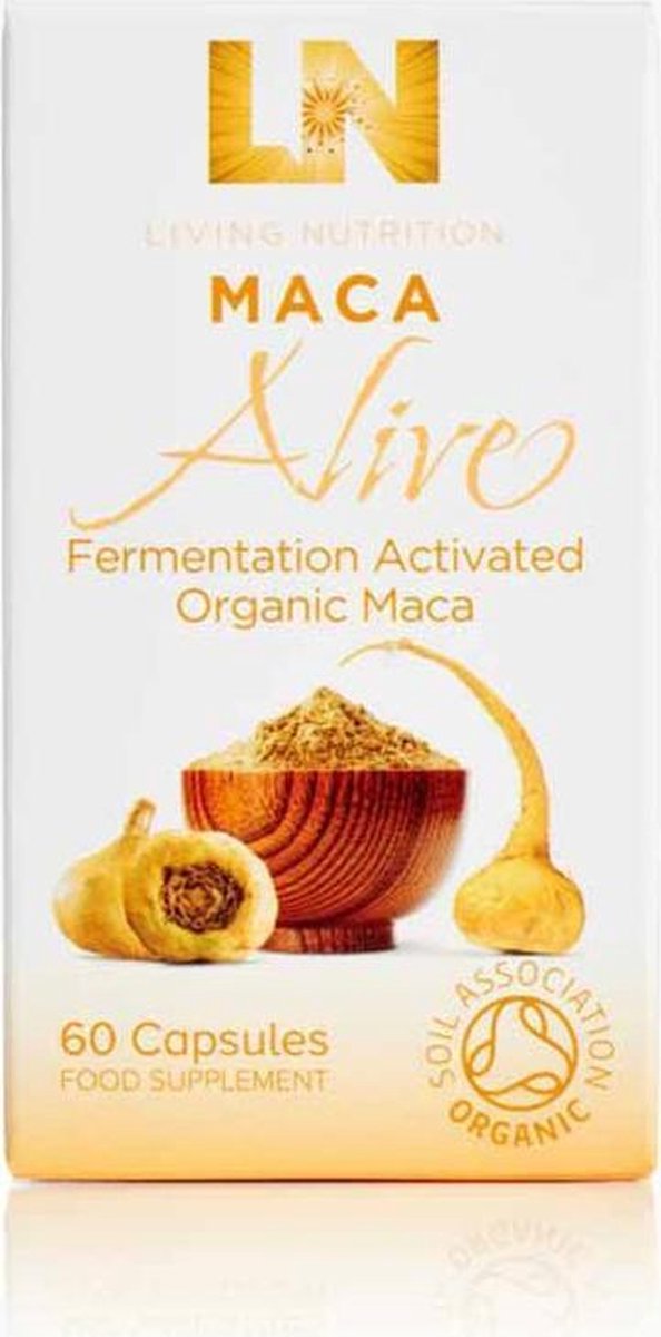LIVING NUTRITION / MACA ALIVE BIOLOGISCH – GEFERMENTEERDE ACTIVATED BIOLOGISCHE MACA – 60 CAPS