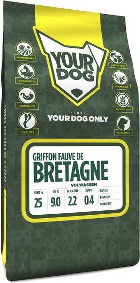 Volwassen 3 kg Yourdog griffon fauve de bretagne hondenvoer