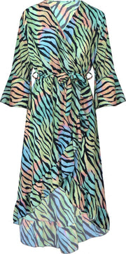 Colorful Zebra Dress Mint Groen