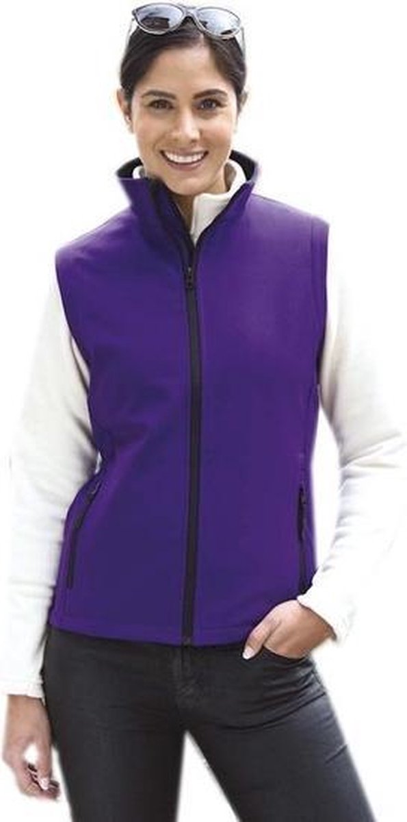 Softshell casual bodywarmer paars voor dames - Outdoorkleding wandelen/zeilen - Mouwloze vesten M (38/50)