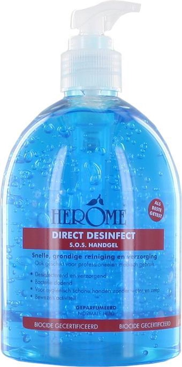 Herome Direct Desinfect (Limited Edition) -500ml - Desinfecterende Handgel met 80% Alcohol
