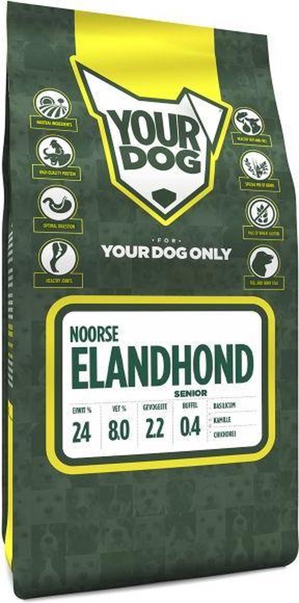 Senior 3 kg Yourdog noorse elandhond hondenvoer