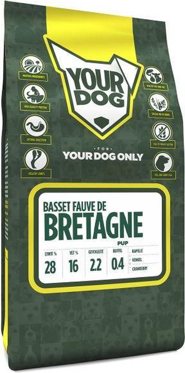 Pup 3 kg Yourdog basset fauve de bretagne hondenvoer