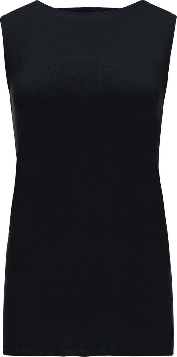 Re-Born Tanktop Elastiek Open Rug Dames - Zwart - Maat XL