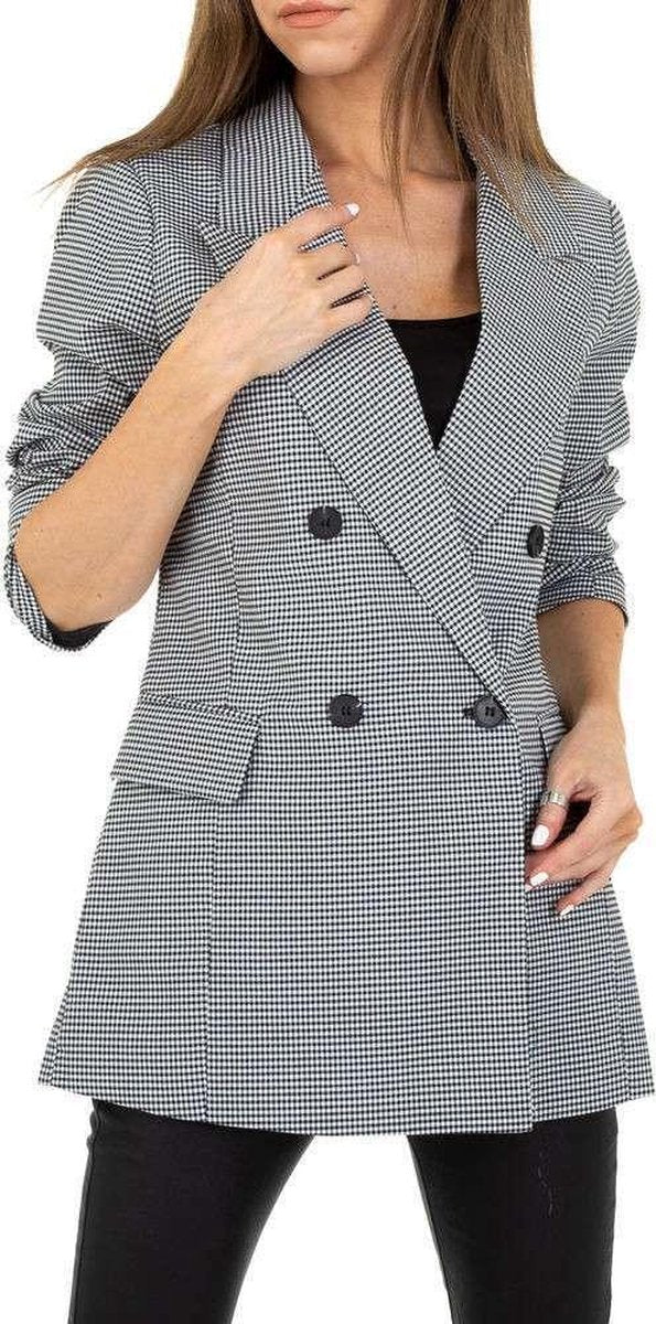 Dames blazer grijs geruit maat S