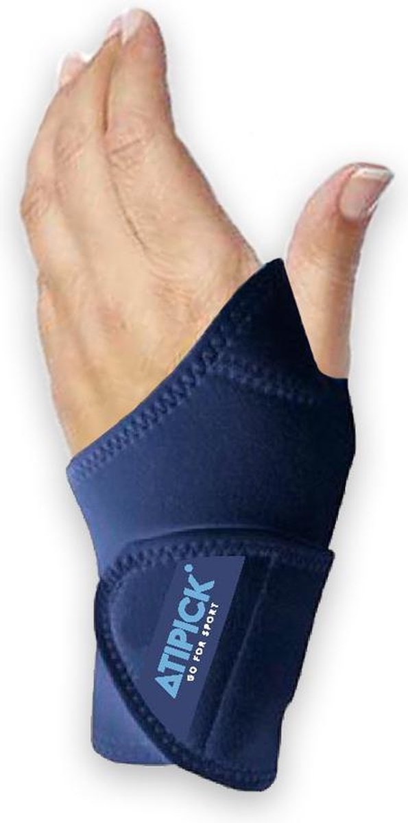 Atipick Elastische Polsbrace Links Neopreen Zwart One-size