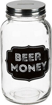 Glazen spaarpot bier geld sparen Beer Money 18 cm