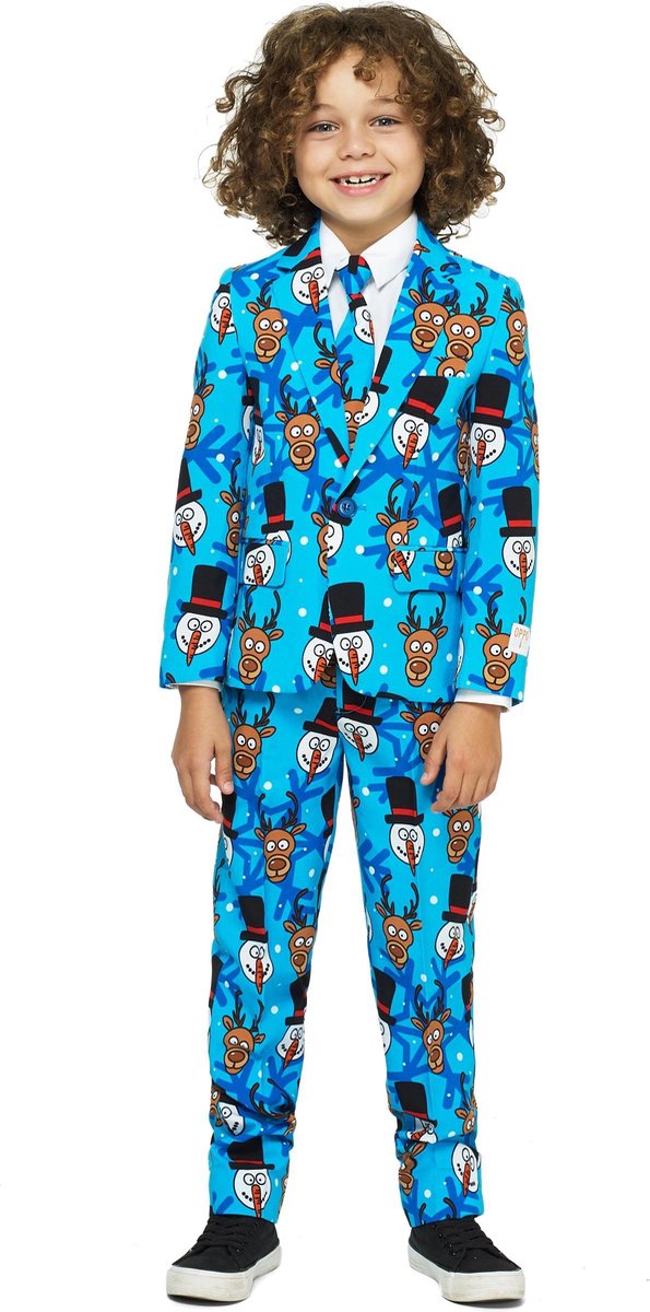 OppoSuits Winter Winner - Jongens Kostuum - Gekleurd - Kerst - Maat 122/128